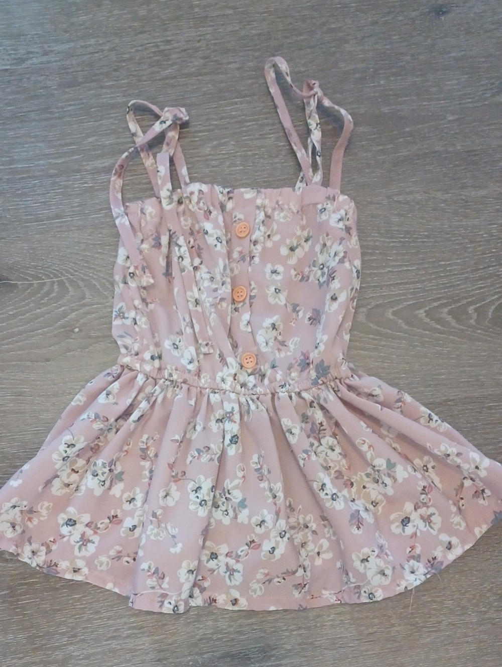 Girls Floral Pink Spaghetti-Strap Camisole Top
